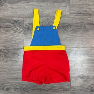 Vintage Healthtex 4T Primary Color Overalls Toddler Romper USA Made Playwear